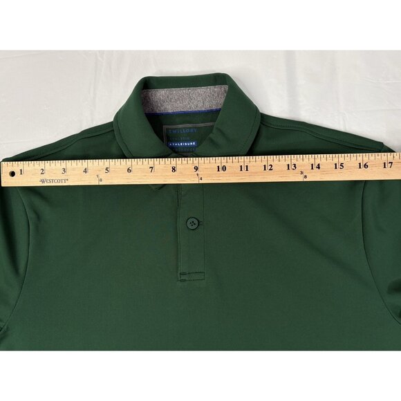 Twillory Athleisure Athlounger Long Sleeve Polo Shirt Mens S Green Performance - Picture 14 of 15